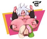  anal android_21 ass breasts dragon_ball dragon_ball_fighterz majin_android_21 nipples open_mouth pussy spread_ass triple_anal triple_penetration 