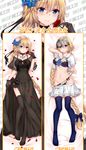  bed_sheet black_bra black_dress black_footwear black_gloves black_legwear black_panties blonde_hair blue_bow blue_eyes blue_flower blue_legwear blue_neckwear bow bra braid breasts character_name covered_navel dakimakura dress eyebrows_visible_through_hair fate/apocrypha fate_(series) flower from_above gloves groin hair_between_eyes hair_bow hair_flower hair_ornament highres jeanne_d'arc_(fate)_(all) long_hair lying medium_breasts menggongfang midriff miniskirt multiple_views navel necktie on_back panties panty_lift parted_lips pleated_skirt ponytail see-through shirt shirt_lift short_necktie short_sleeves single_braid skirt sleeveless sleeveless_dress smile stomach thighhighs underwear very_long_hair white_flower white_shirt white_skirt 