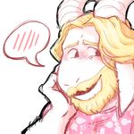  asgore_dreemurr beard blush boss_monster caprine embarrassed facial_hair horn long_ears mammal simple_background solo undertale video_games white_background yin-meep 