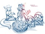  2018 :3 anthro barefoot basitin canine casual_nudity clothed clothing connect_the_dots cub digitigrade dress eyes_closed feline female fluffy fluffy_tail fur group holding_object humor hybrid kathrin_(twokinds) keidran leopard looking_back lying madelyn_adelaide maeve_(twokinds) mammal marker monochrome nude on_front pawpads rear_view shocked simple_background sitting sketch smile snow_leopard spots spotted_fur surprise teenager tom_fischbach twokinds webcomic white_background young 