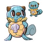  brown_eyes brown_nose emererre_(artist) fak&eacute;mon freckles hybrid low_res nintendo oshawott pok&eacute;mon pok&eacute;mon_(species) pok&eacute;mon_fusion seashell shell simple_background solo sprite squirtle standing video_games white_background 