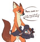  &lt;3 balls blush canine caprine cum cum_drip cum_in_pussy cum_inside disney dripping female fox male male/female mammal nick_wilde nobby_(artist) sex sharla_(zootopia) sheep stand_and_carry_position standing tan_balls zootopia 