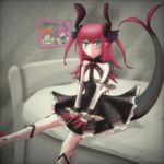  2girls bed blue_eyes dragon_girl dragon_tail elizabeth_bathory_(fate) fate/extra_ccc fate/grand_order fate_(series) fujimaru_ritsuka_(female) indoors long_hair multiple_girls picture pink_hair sitting tagme tail 