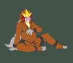  2017 5_fingers aloejuice0917 anthro balls bdsm belly brown_fur censor_bar censored digital_drawing_(artwork) digital_media_(artwork) entei fur green_background harness hi_res ineffective_censorship legendary_pok&eacute;mon male mammal moobs nintendo nipples open_mouth overweight penis pok&eacute;mon pok&eacute;mon_(species) simple_background solo sweat tongue vein veiny_penis video_games 