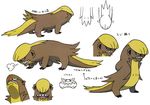  brown_fur feral fur gumshoos mammal model_sheet mustelid nintendo official_art pok&eacute;mon pok&eacute;mon_(species) sharp_teeth teeth video_games yellow_fur 