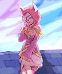  1girl ava_(kingdom_hearts) cape female kingdom_hearts kingdom_hearts_x_back_cover mask pink_robe robe 