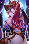  aile_(crossroads) ass demon_girl duplicate from_behind long_hair nude red_eyes red_hair seductive_smile smile solo succubus sword_girls 
