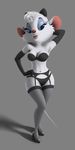  2018 3d_(artwork) anthro babydoll bedroom_eyes biped black_bottomwear black_clothing black_topwear bra breasts cheek_tuft cleavage clothed clothing digital_media_(artwork) disney eyelashes eyeshadow female footwear front_view full-length_portrait fur grey_background hair hair_bow hair_ribbon half-closed_eyes hand_behind_head hand_on_hip hi_res high_heels humanoid_hands lighting lingerie lipstick long_tail looking_down makeup mammal medium_breasts midriff miss_kitty_mouse miss_kitty_mouse_(artist) mouse navel panties pinup portrait pose raised_arm red_nose ribbons rodent seductive shadow sheer_clothing shoes short_hair simple_background skimpy small_waist smile solo standing the_great_mouse_detective thin_tail translucent transparent_clothing tuft underwear white_fur white_hair white_tail wide_hips 