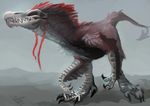  2014 alradeck ambiguous_gender claws digital_media_(artwork) digital_painting_(artwork) dinosaur feral simple_background solo standing 