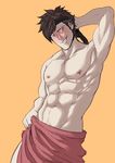  1boy abs armpit booty_electric fire_emblem male_focus muscle naughty_face nipples pecs smile solo tagme undressing 
