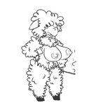  2015 anthro areola big_breasts breasts caprine cigarette cigarette_holder covered_eyes digital_media_(artwork) female hand_on_hip holding_object huge_breasts line_art mammal monochrome sheep smoking smutbooru solo standing thick_thighs voluptuous wide_hips 