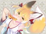  animal_ears food foxgirl nokko original tail 