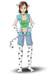  5_toes animal_humanoid barefoot breasts cat_humanoid cleavage clothed clothing digital_media_(artwork) feline female fur hair humanoid looking_at_viewer mammal solo stripes tiger tio-cao toes tube_top white_fur white_tiger 