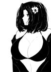  artist_request breasts flower kantai_collection large_breasts monochrome tatsuta_(kantai_collection) 