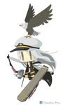  artist_name azur_lane bad_id bad_pixiv_id bald_eagle bird bow_(weapon) chameleon_man_(three) chibi commentary_request compound_bow eagle enterprise_(azur_lane) flat_cap flat_color flight_deck full_body grey_eyes hat jacket long_hair long_sleeves no_lineart no_mouth simple_background weapon white_background white_hair 