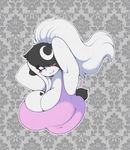  &lt;3 2017 alternate_version_at_source anthro bear belly big_belly big_breasts birthmark black_and_white_hair blush blush_stickers breasts cleavage clothed clothing digital_media_(artwork) fangs female hands_behind_head huge_breasts luna_paws mammal navel overweight overweight_female panda ponytail shirt simple_background slit_pupils smutbunny solo tank_top 