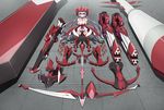  &gt;:) arrow bodysuit boots bow_(weapon) breast_hold breasts cleavage covered_navel crossbow crossed_arms from_above full_body gatling_gun gun headgear highres huge_weapon large_breasts lavender_hair long_hair machine_pistol missile purple_eyes rifle rocket senki_zesshou_symphogear smirk sniper_rifle thigh_boots thighhighs uganda v-shaped_eyebrows very_long_hair weapon yukine_chris 