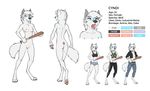  2018 adam_wan anthro blue_eyes breasts canine cyndi_(character) digital_media_(artwork) featureless_crotch female fur mammal model_sheet nipples nude pawpads pink_pawpads pink_tongue simple_background solo tongue white_background white_fur wolf 