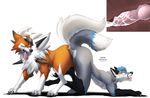  2017 anal anal_penetration animal_genitalia anthro anthro_on_feral ass_to_ass ass_up bestiality black_fur blue_fur canine claws cum cum_in_ass cum_inside dean.winchester digital_media_(artwork) duo dusk_lycanroc erection feral fur green_eyes grey_fur knot knotting lycanroc male male/male male_penetrating mammal midnight_lycanroc nintendo nude open_mouth orange_fur penetration penis pok&eacute;mon pok&eacute;mon_(species) sex simple_background takum teeth tongue tongue_out video_games white_background white_fur 