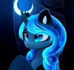  2018 blue_hair cosmic_hair digital_media_(artwork) equine eyelashes female feral friendship_is_magic hair horn magnaluna mammal moon my_little_pony night outside princess_luna_(mlp) solo unicorn 