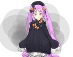  1girl abigail_williams_(cosplay) abigail_williams_(fate/grand_order) cosplay fate/grand_order fate/hollow_ataraxia fate_(series) hat looking_at_viewer purple_eyes purple_hair slit_pupils smile stheno tagme twintails very_long_hair 