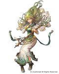  cape character_request geetgeet granadia_saga green_eyes green_hair holding holding_staff long_hair official_art robe solo staff white_background 