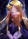  abigail_williams_(fate/grand_order) absurdres blonde_hair blue_eyes bow commentary_request fate/grand_order fate_(series) felnemo hair_bow hat highres key long_hair long_sleeves looking_at_viewer solo stuffed_animal stuffed_toy teddy_bear very_long_sleeves 