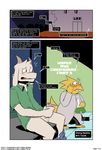  alphys asriel_dreemurr balls being_watched blush boss_monster clothed clothing comic dialogue english_text horn lizard male masturbation pants_down partially_clothed penile_masturbation penis reptile scalie sound_effects text tolok undertale video_games 