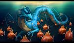  chiakiro dragon fish gen_1_pokemon gyarados magikarp no_humans pokemon pokemon_(creature) realistic signature swimming underwater water watermark web_address whiskers 