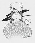  &lt;3 2017 anthro big_butt black_and_white blush breasts butt clothing digital_media_(artwork) ear_piercing female looking_at_viewer mammal monochrome mouse navel piercing rodent shirt simple_background sitting slit_pupils small_breasts smutbunny solo tank_top teiz_(rockerchara) thick_thighs track_jacket voluptuous white_background wide_hips yoga_pants 