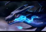  black_skin blue_fire chiakiro dragon mega_charizard mega_charizard_x mega_evolution nintendo pok&eacute;mon pok&eacute;mon_(species) red_eyes sharp_teeth teeth video_games 