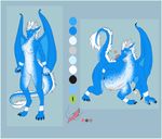  anthro blue_scales blush breasts crouching dragon female green_eyes hair invalid_color lactating looking_at_viewer marcine milk model_sheet nude pregnant pussy raised_tail scales scalie solo standing white_hair withelias 