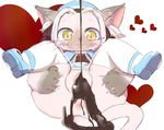  1girl artist_request cat cat_busters furry grey_hair open_mouth pussy solo yellow_eyes 