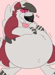  &lt;3 canine deep_navel lycanroc mammal midnight_lycanroc nintendo overweight pok&eacute;mon pok&eacute;mon_(species) shoegazewolf tongue tongue_out video_games wolf 