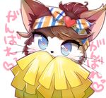  1girl artist_request blue_eyes brown_hair cat cat_busters furry heart short_hair solo 
