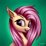  2017 absurd_res bat_pony digital_media_(artwork) equine eyelashes fangs female feral flutterbat_(mlp) fluttershy_(mlp) friendship_is_magic fur hair hi_res long_hair mammal my_little_pony open_mouth setharu solo 