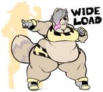  anthro breasts clothed clothing female fingerless_gloves gloves hair hair_over_eye jintonic looking_at_viewer mammal obese overweight rodent smile solo teeth 