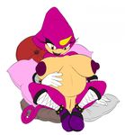  anthro big_breasts breasts chameleon clothing crossgender digital_media_(artwork) espio_the_chameleon female gloves horn huge_breasts lizard navel nipples nude pillow pregnant purple_nipples pussy rav ravnic reptile scalie simple_background smile solo sonic_(series) video_games yellow_eyes 