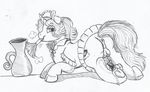  69bea anus balls butt clothed clothing crossdressing cutie_mark equine fan_character feather_duster feral horn luri maid_uniform male mammal my_little_pony pencil_(artwork) penis solo traditional_media_(artwork) unicorn uniform vase 