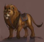  alradeck digital_media_(artwork) feline feral fur hybrid lion male mammal simple_background solo standing tan_fur 