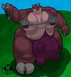  big_breasts big_nipples black_sclera bovine breasts cattle clothing cloven_hooves female grass hooves horn huge_breasts hyper mammal nipple_slip nipples pose small_head smile solo teats thick_legs thick_neck thick_thighs udders underwear xatanlion 