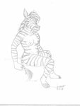  2018 anthro breasts equine female inner_ear_fluff mammal monochrome navel nipples nude rabbi-tom simple_background sitting sketch solo stripes tail_tuft tuft zebra 