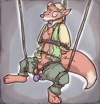  anal anal_penetration animal_genitalia animal_penis anthro ball_gag balls bdsm bondage bound brer_fox canine canine_penis clothed clothing digital_media_(artwork) dildo disney drooling fox fur gag gagged hands_behind_back lavilovi male mammal nipples penetration penis rope rope_bondage saliva sex sex_toy sheath simple_background solo 