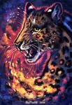  2018 fangs feline feral flashw fur leopard mammal open_mouth spots spotted_fur whiskers 