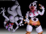  3d_(artwork) animatronic avian canine clothing digital_media_(artwork) female five_nights_at_freddy&#039;s five_nights_at_freddy&#039;s_2 footwear fox freddy_fazbear&#039;s_pizzeria_simulator funtime_chica_(fnaf) high_heels idsaybucketsofart machine mammal mangle_(fnaf) robot shoes video_games 