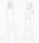  anthro caprine clothing dreadwolfclaw1990 female goat looking_at_viewer mammal pose school_uniform shirley sketch standing uniform video_games 
