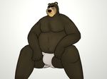  anthro anthrofied bear belly big_belly black_fur brown_eyes bulge clothing fur male mammal muscular nipples over_the_hedge overweight oystercatcher7 simple_background slightly_chubby solo underwear vincent_(over_the_hedge) 