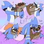  &lt;3 2017 anal blush cartoon_network da~blueguy kissing licking male male/male mordecai_(regular_show) regular_show rigby_(regular_show) sleeping sweat tongue tongue_out 