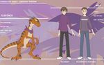  character_name clarence_(thegreatmatsutzu) dinosaur duo english_text human mammal mat_(thegreatmatsutzu) text thegreatmatsutzu 