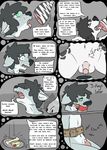  anthro balls bdsm blackbeak_(artist) bondage bound canine comic dog duo english_text flaccid food forced gag humanoid_penis male male/male mammal navel onomatopoeia penis sound_effects stomach_noises text 